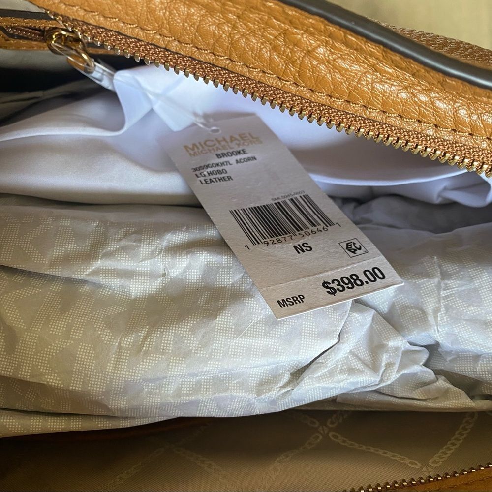 Michael Kors Brooke Large Hobo tote Bag in Acorn NWT - Picture 7 of 10